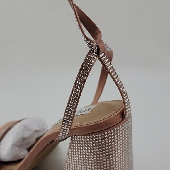 New Steve Madden Meaningful Blush Sparkle Stappy Heel - Picture 12 of 12